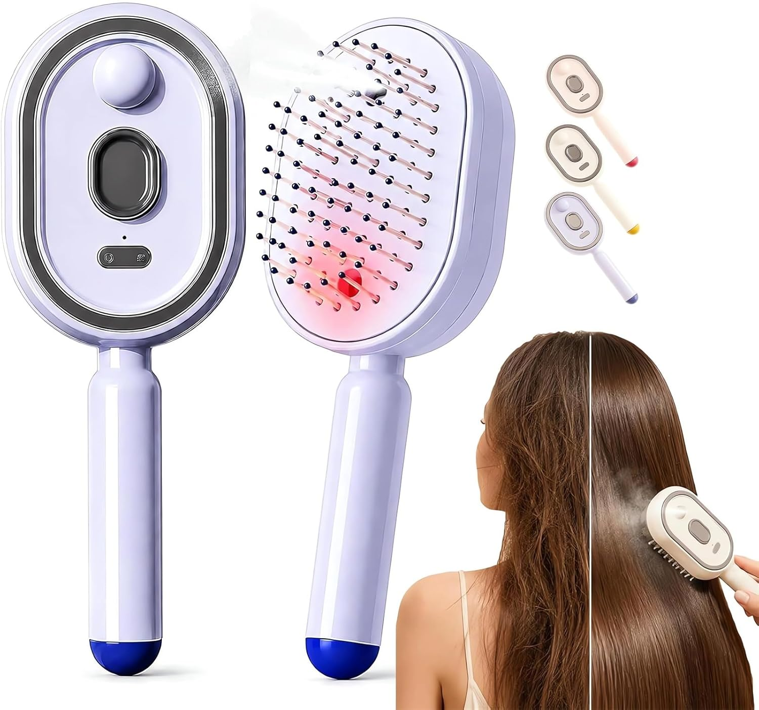 KLUDORA Nano-Mist Hair Brush — 4-in-1 Hydrating Scalp Care