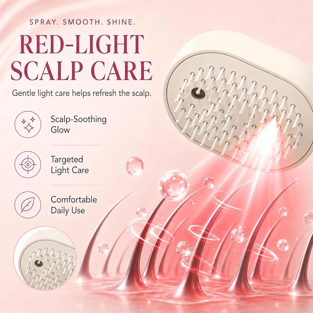 KLUDORA Nano-Mist Hair Brush — 4-in-1 Hydrating Scalp Care