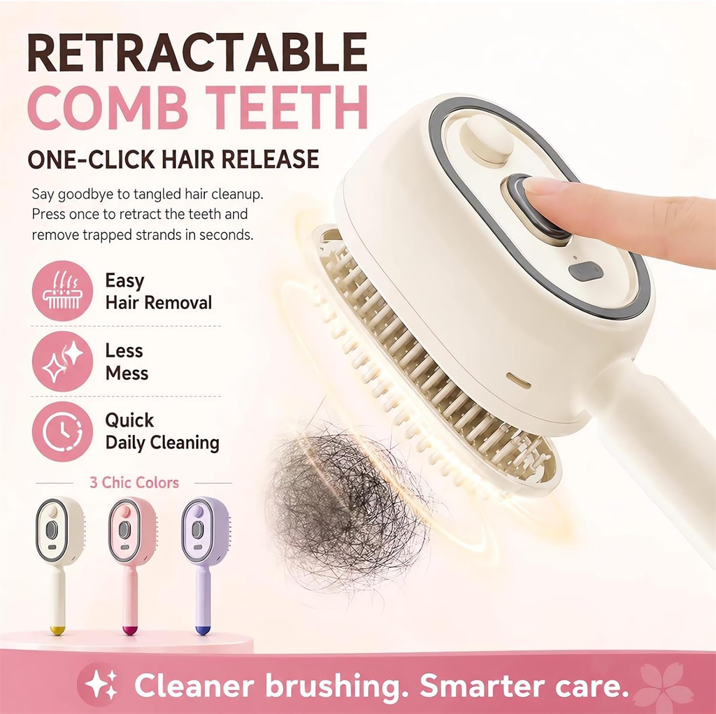 KLUDORA Nano-Mist Hair Brush — 4-in-1 Hydrating Scalp Care