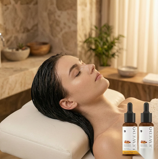 LEWEDO Batana Hair Oil — relaxing scalp treatment at a spa